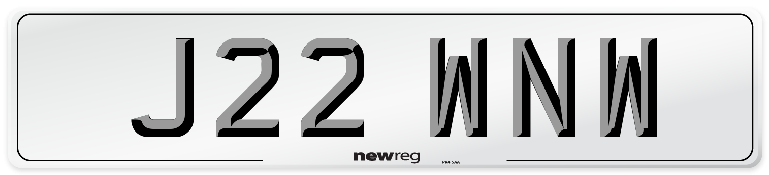 J22 WNW Number Plate from New Reg